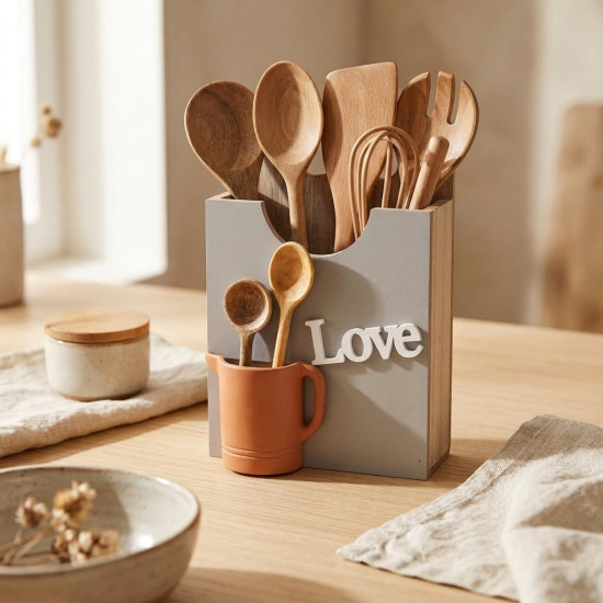 Wooden Utensil Holder